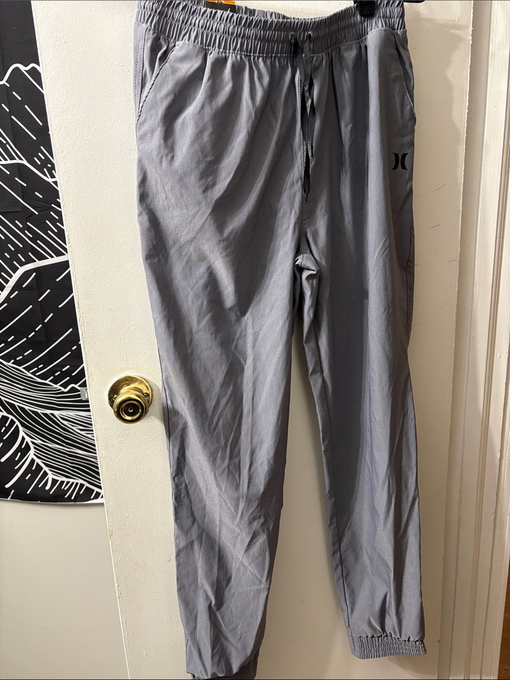 Hurley Gray Youth Size 18/20 Jogger Pants with Drawstring
